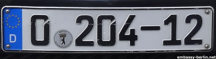 Diplomatic vehicle registration plate South Sudan (0 204-12)